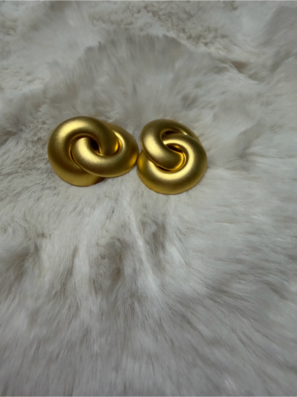 Gorgeous Matte Gold Knot Statement Earrings - Women Jewelry